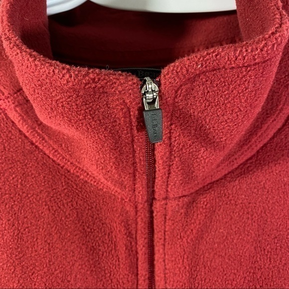 LL Bean Red Fleece Jacket Vest Zip Front 1X - Picture 4 of 6